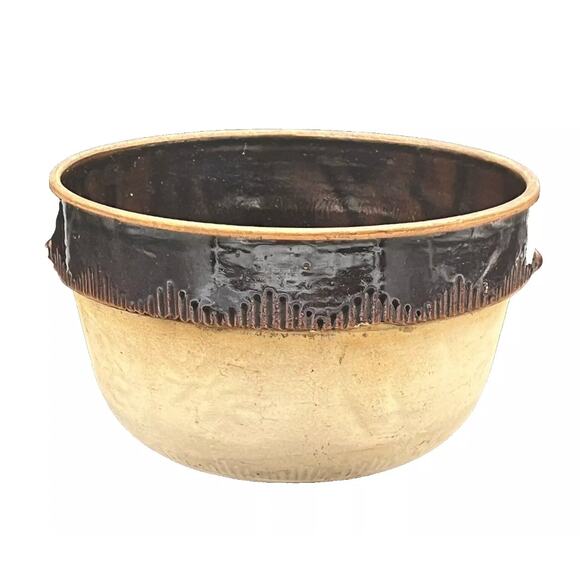 1930's Vintage USA Set of 2 Stoneware Cook-Rite Crock Bowl and Pie Plate Dish - Picture 2 of 15